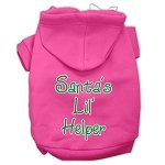Santa's Lil' Helper Screen Print Pet Hoodies Bright Pink Size Lg (14)
