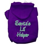 Santa's Lil' Helper Screen Print Pet Hoodies Purple Size Lg (14)