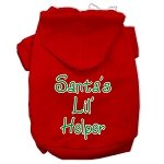 Santa's Lil' Helper Screen Print Pet Hoodies Red Size Lg (14)