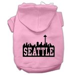 Seattle Skyline Screen Print Pet Hoodies Light Pink Size Lg (14)