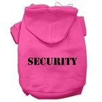 Security Screen Print Pet Hoodies Bright Pink Size w/ Black Size text Lg (14)