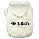 Security Screen Print Pet Hoodies Cream Size w/ Black Size text Lg (14)