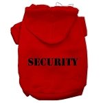 Security Screen Print Pet Hoodies Red Size w/ Black Size text Lg (14)