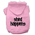 Shed Happens Screen Print Pet Hoodies Light Pink Size Lg (14)