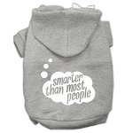 Smarter then Most People Screen Printed Dog Pet Hoodies Grey Size Lg (14)