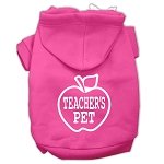 Teachers Pet Screen Print Pet Hoodies Bright Pink Size L (14)