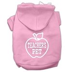 Teachers Pet Screen Print Pet Hoodies Light Pink Size L (14)