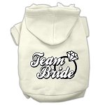 Team Bride Screen Print Pet Hoodies Cream Size Lg (14)