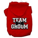 Team Groom Screen Print Pet Hoodies Red Size Lg (14)