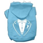 Tuxedo Screen Print Pet Hoodies Baby Blue Size Lg (14)