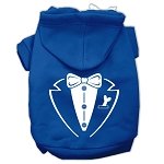 Tuxedo Screen Print Pet Hoodies Blue Size Lg (14)