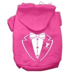 Tuxedo Screen Print Pet Hoodies Bright Pink Size Lg (14)
