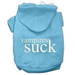 Vampires Suck Screen Print Pet Hoodies Baby Blue Size L (14)