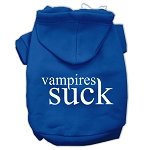 Vampires Suck Screen Print Pet Hoodies Blue Size L (14)