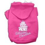 Wedding Crasher Screen Print Pet Hoodies Bright Pink Size Lg (14)