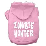 Zombie Hunter Screen Print Pet Hoodies Light Pink Size L (14)