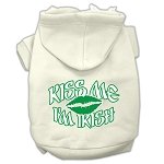 Kiss Me I'm Irish Screen Print Pet Hoodies Cream Size Lg (14)
