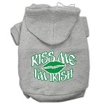 Kiss Me I'm Irish Screen Print Pet Hoodies Grey Size Lg (14)