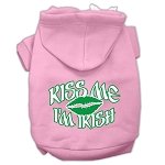 Kiss Me I'm Irish Screen Print Pet Hoodies Light Pink Size Lg (14)