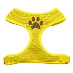 Christmas Paw Screen Print Soft Mesh Harness Yellow Extra Large