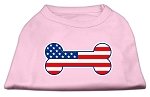Bone Shaped American Flag Screen Print Shirts  Light Pink L (14)