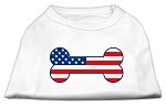 Bone Shaped American Flag Screen Print Shirts  White L (14)