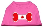 Bone Shaped Canadian Flag Screen Print Shirts Bright Pink L (14)