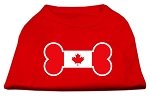 Bone Shaped Canadian Flag Screen Print Shirts Red L (14)