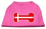 Bone Shaped Denmark Flag Screen Print Shirts Bright Pink L (14)