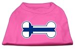 Bone Shaped Finland Flag Screen Print Shirts Bright Pink L (14)