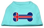 Bone Shaped Iceland Flag Screen Print Shirts Aqua L (14)