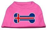 Bone Shaped Iceland Flag Screen Print Shirts Bright Pink L (14)