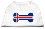 Bone Shaped Iceland Flag Screen Print Shirts White L (14)