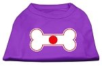 Bone Shaped Japan Flag Screen Print Shirts Purple L (14)
