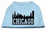 Chicago Skyline Screen Print Shirt Baby Blue Lg (14)