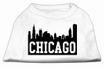 Chicago Skyline Screen Print Shirt White Lg (14)