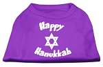 Happy Hanukkah Screen Print Shirt Purple Lg (14)