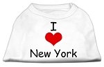 I Love New York Screen Print Shirts White Lg (14)
