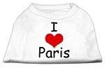 I Love Paris Screen Print Shirts White Lg (14)