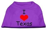 I Love Texas Screen Print Shirts Purple Lg (14)