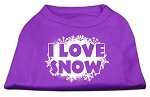 I Love Snow Screenprint Shirts Purple L (14)