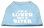 I'm a Lover not a Biter Screen Printed Dog Shirt   Baby Blue Lg (14)