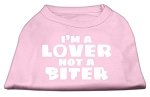 I'm a Lover not a Biter Screen Printed Dog Shirt   Light Pink Lg (14)