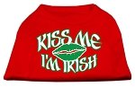 Kiss Me I'm Irish Screen Print Shirt Red Lg (14)