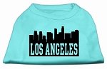 Los Angeles Skyline Screen Print Shirt Aqua Lg (14)