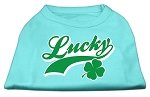 Lucky Swoosh Screen Print Shirt Aqua Lg (14)