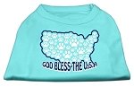 God Bless USA Screen Print Shirts Aqua L (14)