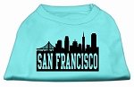 San Francisco Skyline Screen Print Shirt Aqua Lg (14)