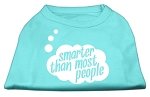 Smarter then Most People Screen Printed Dog Shirt   Aqua Lg (14)