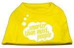 Smarter then Most People Screen Printed Dog Shirt Yellow Med (12)